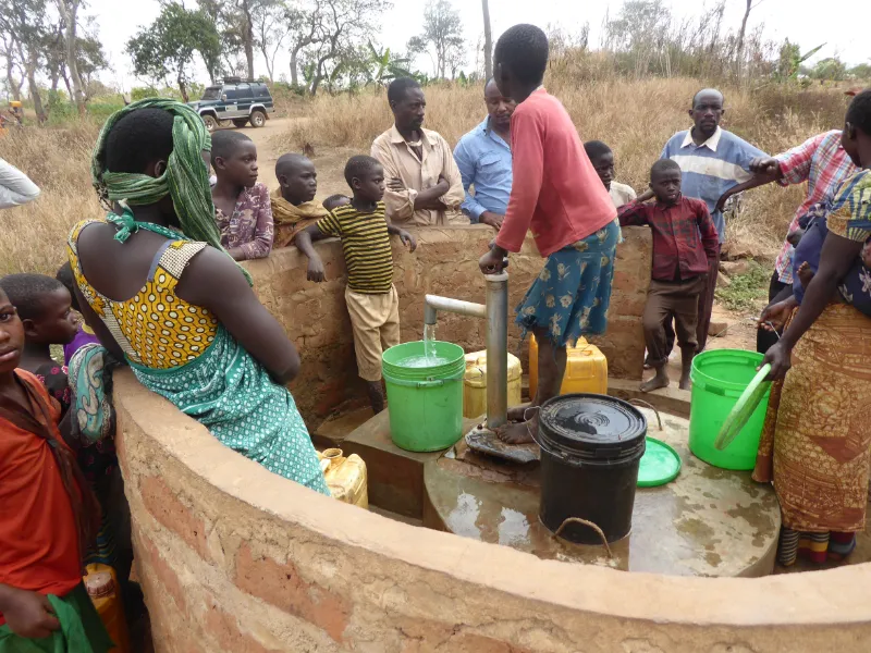 Clean water collection in Tanzania